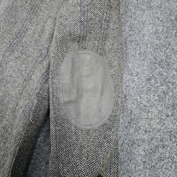 VTG Pendleton blazer mens 42 dark gray tweed wool herringbone elbow patches USA - Picture 9 of 13